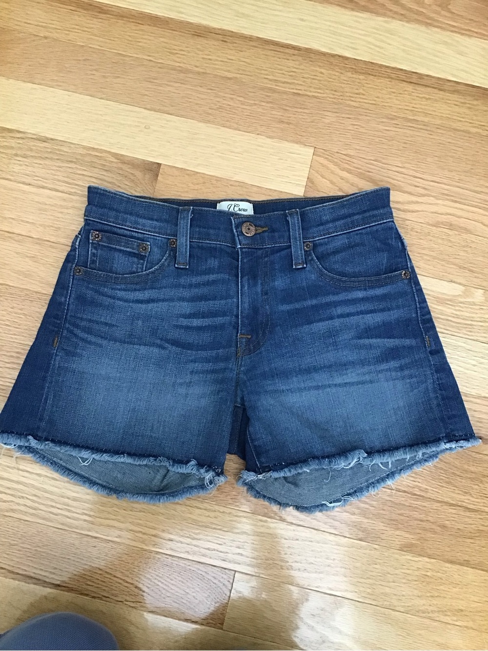 J. Crew Women's Medium Dark Blue Denim Cutoff Shorts